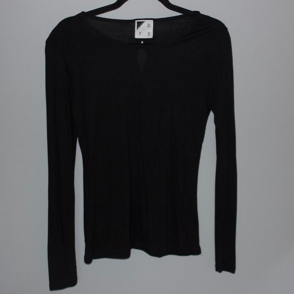 Tops - Fitted Black Cotton Long Sleeve Shirt